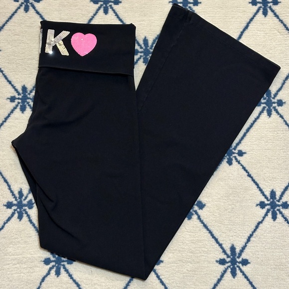 Victoria’s Secret PINK Originals Cotton Foldover Flare Leggings - Picture 2 of 5